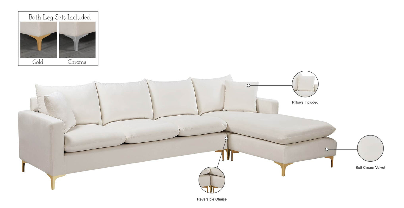 Naomi Velvet 2pc. Reversible Sectional - Sterling House Interiors