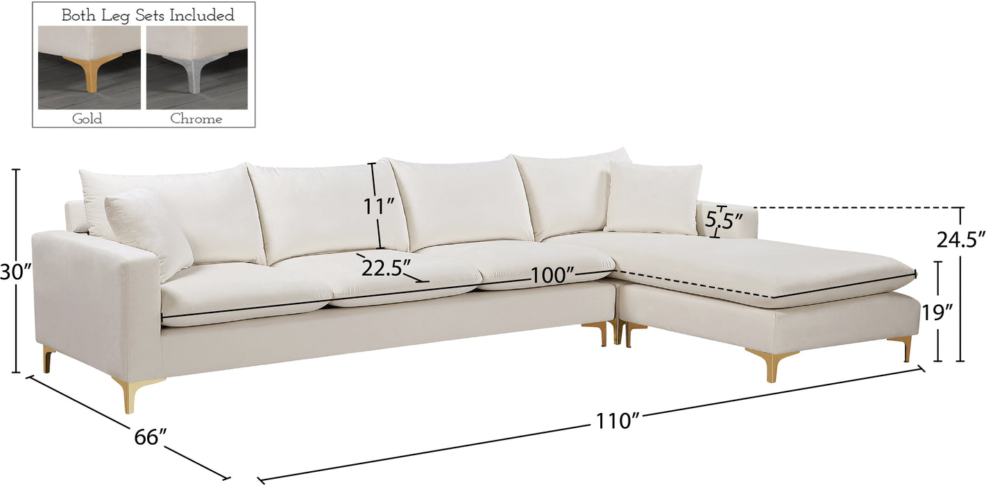 Naomi Velvet 2pc. Reversible Sectional - Sterling House Interiors