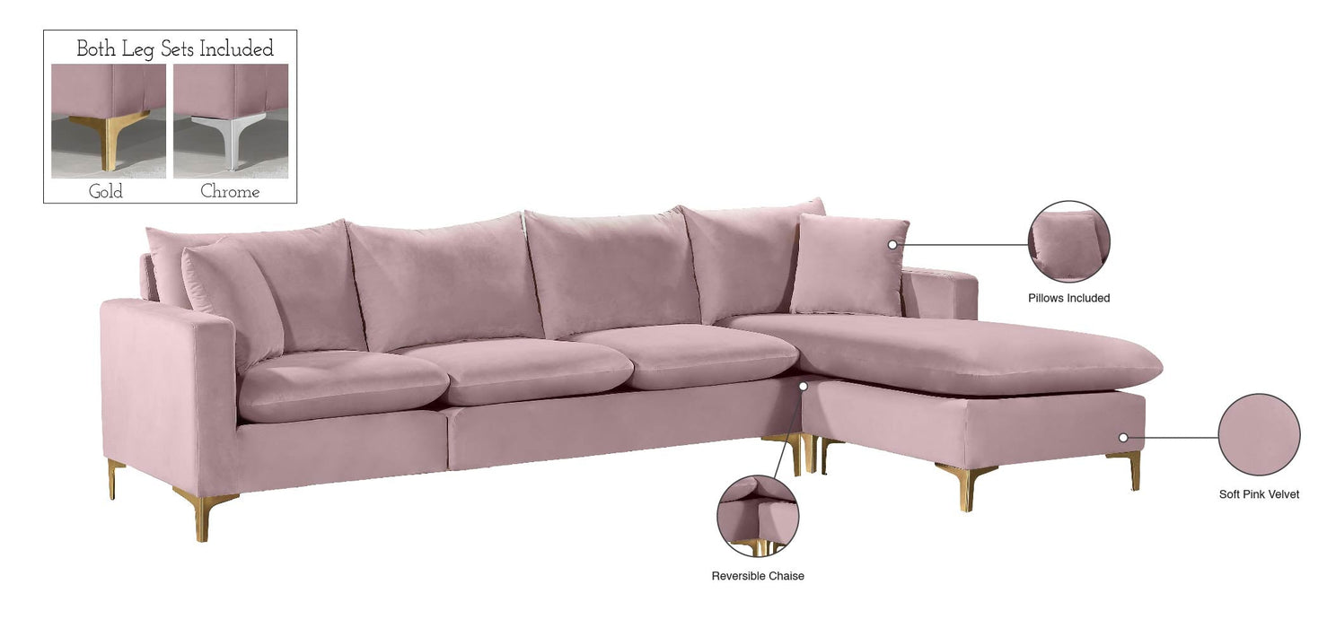 Naomi Velvet 2pc. Reversible Sectional - Sterling House Interiors