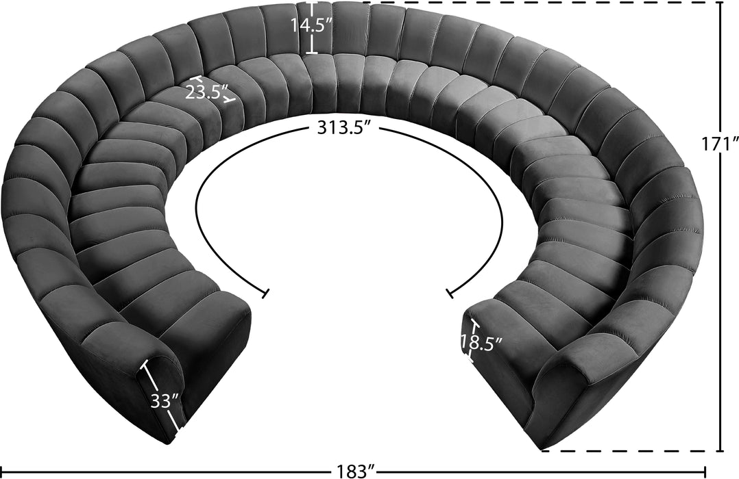 InfinityVelvet 11pc. Modular Sectional - Sterling House Interiors