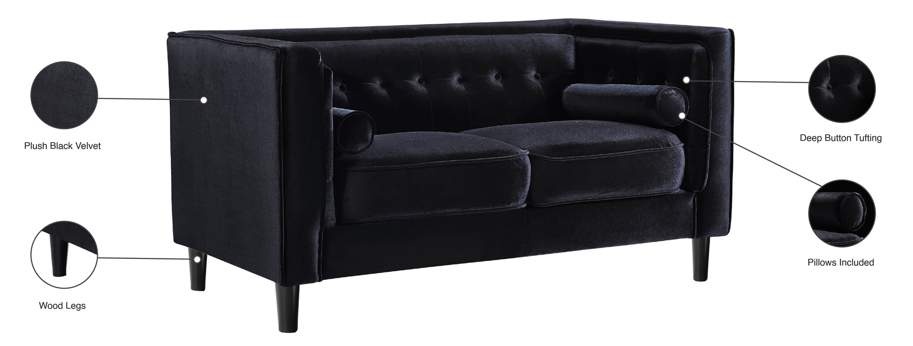 Taylor Velvet Loveseat - Sterling House Interiors