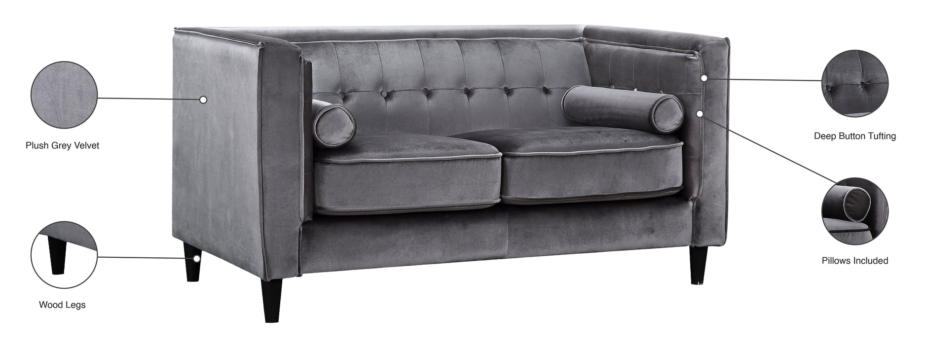 Taylor Velvet Loveseat - Sterling House Interiors