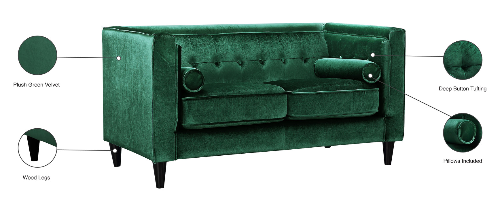 Taylor Velvet Loveseat - Sterling House Interiors