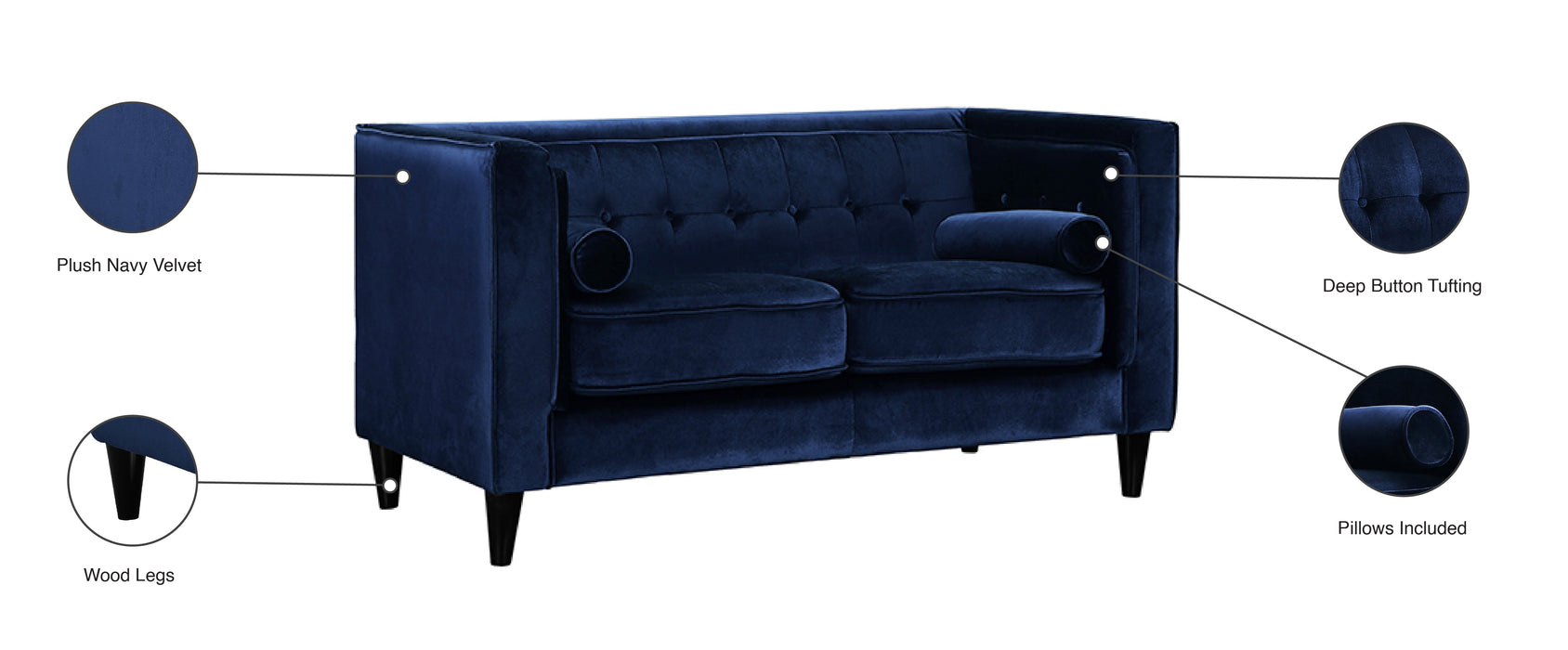 Taylor Velvet Loveseat - Sterling House Interiors