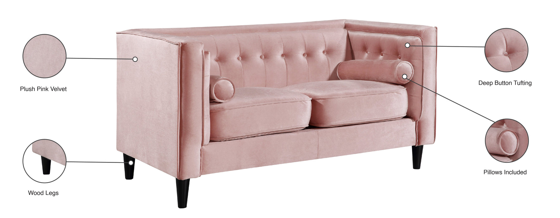 Taylor Velvet Loveseat - Sterling House Interiors