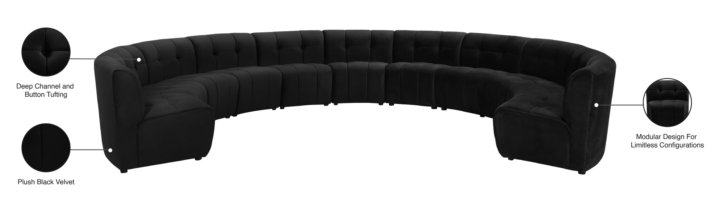 Limitless Velvet 11pc. Modular Sectional - Sterling House Interiors