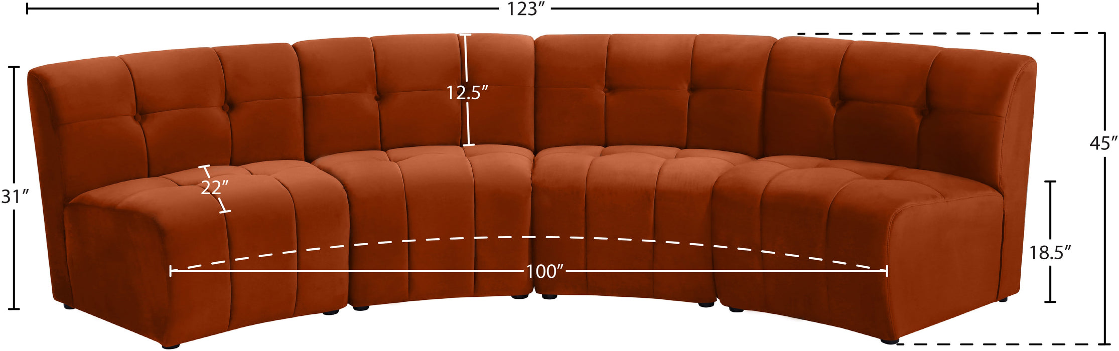 Limitless Velvet 4pc. Modular Sectional - Sterling House Interiors