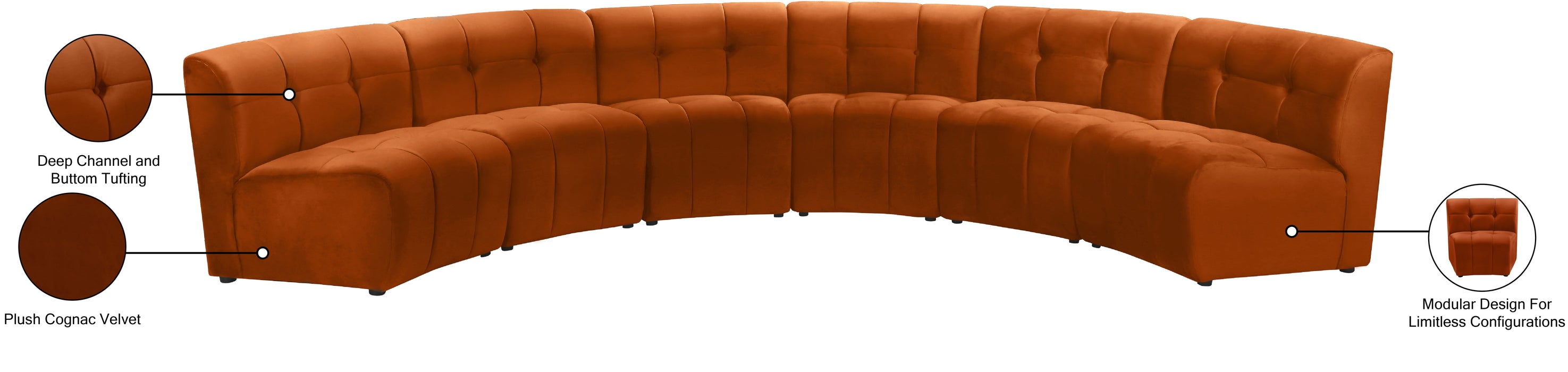 Limitless Velvet 6pc. Modular Sectional - Sterling House Interiors