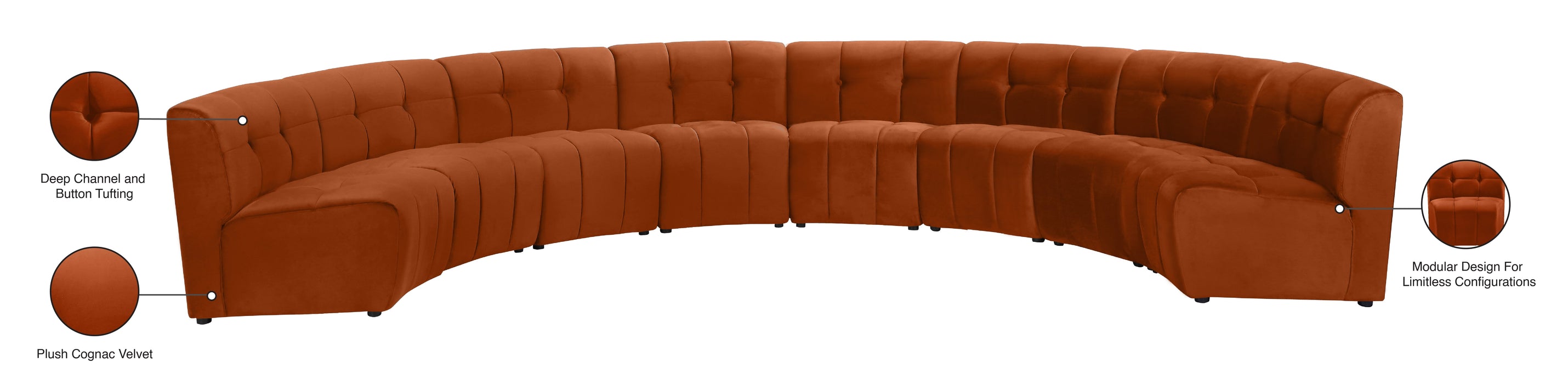 Limitless Velvet 8pc. Modular Sectional - Sterling House Interiors