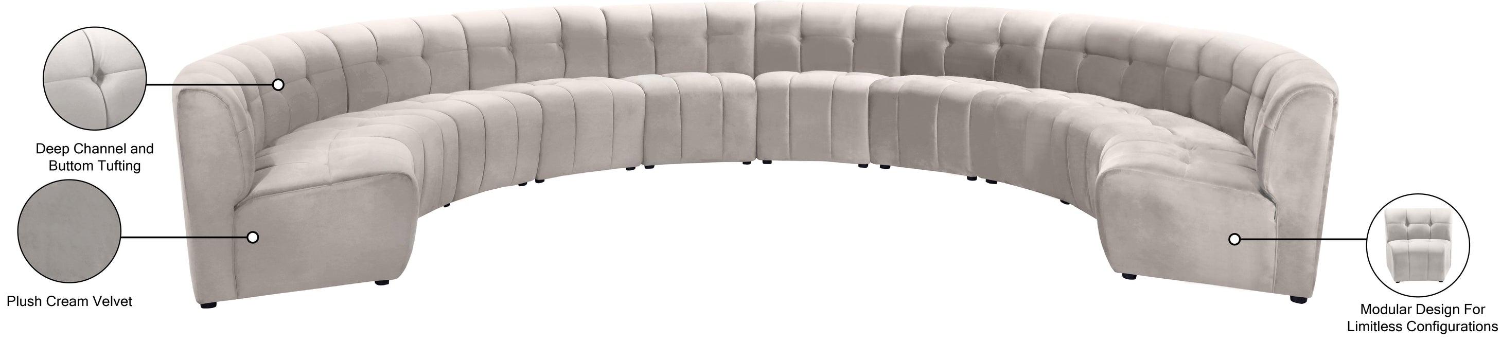 Limitless Velvet 10pc. Modular Sectional - Sterling House Interiors