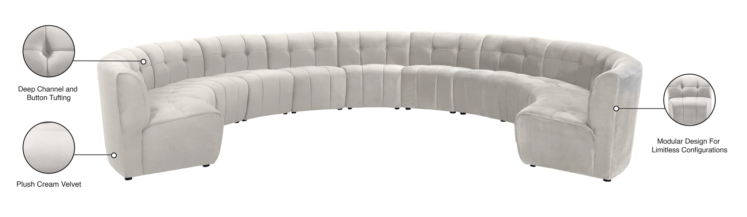 Limitless Velvet 11pc. Modular Sectional - Sterling House Interiors