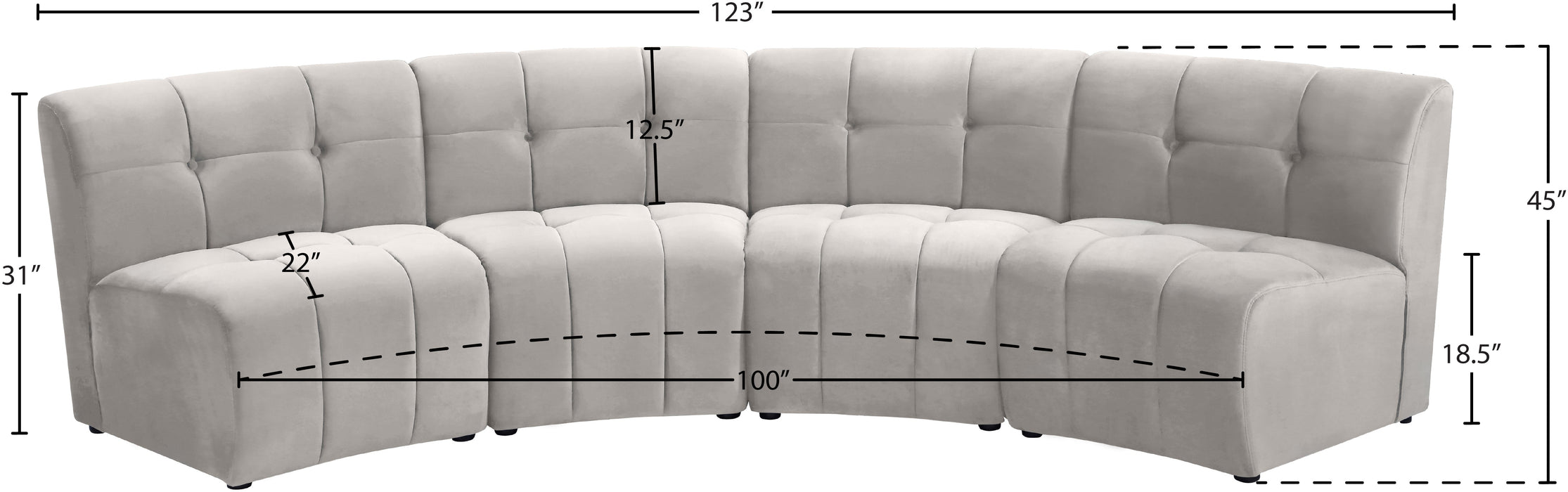 Limitless Velvet 4pc. Modular Sectional - Sterling House Interiors