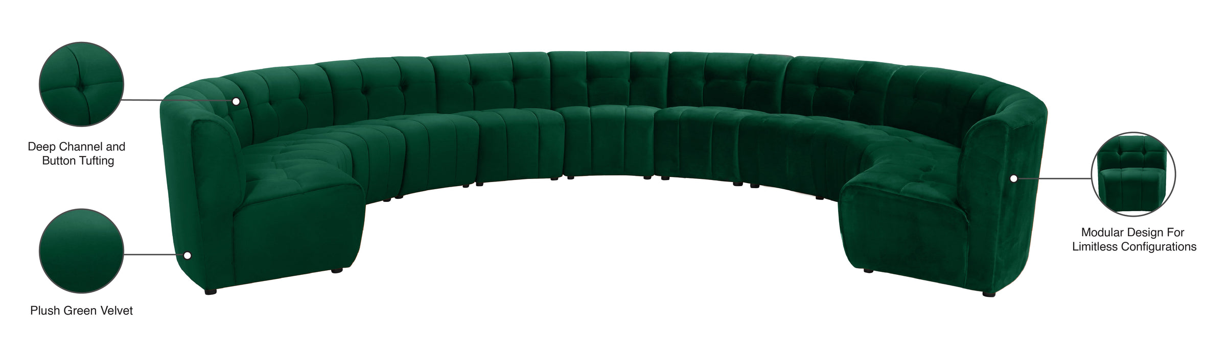 Limitless Velvet 11pc. Modular Sectional - Sterling House Interiors