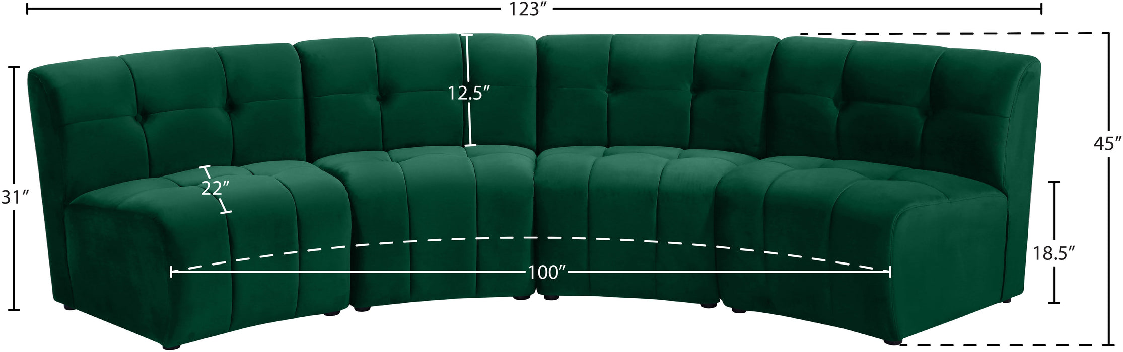 Limitless Velvet 4pc. Modular Sectional - Sterling House Interiors