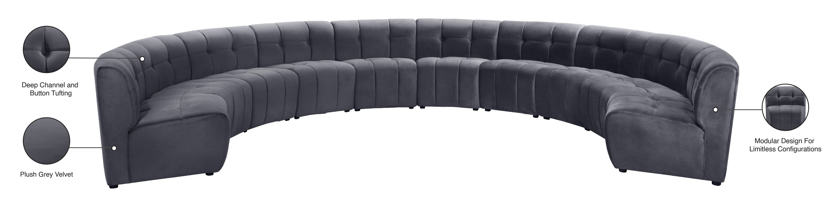 Limitless Velvet 10pc. Modular Sectional - Sterling House Interiors