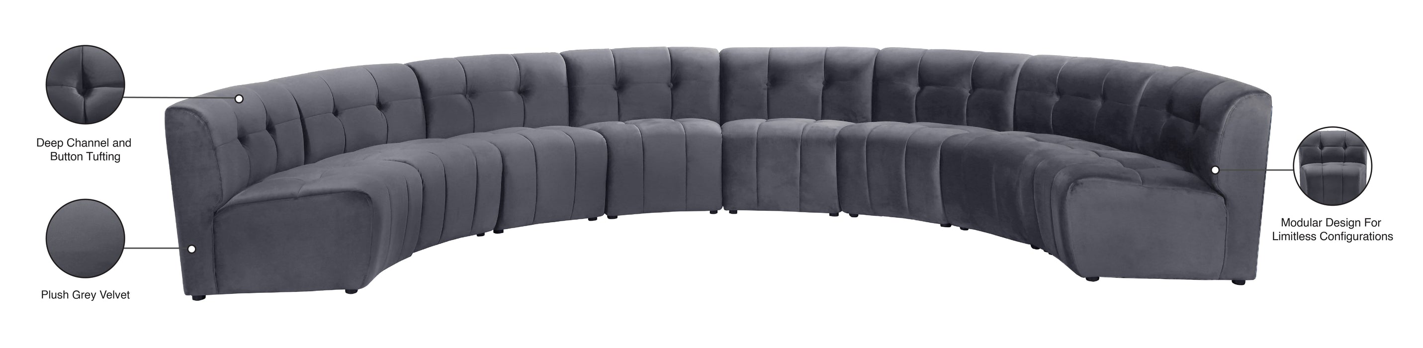 Limitless Velvet 8pc. Modular Sectional - Sterling House Interiors