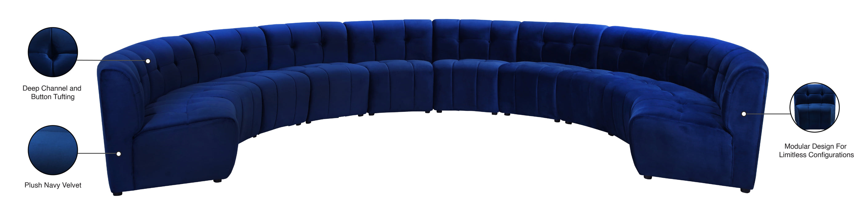 Limitless Velvet 10pc. Modular Sectional - Sterling House Interiors