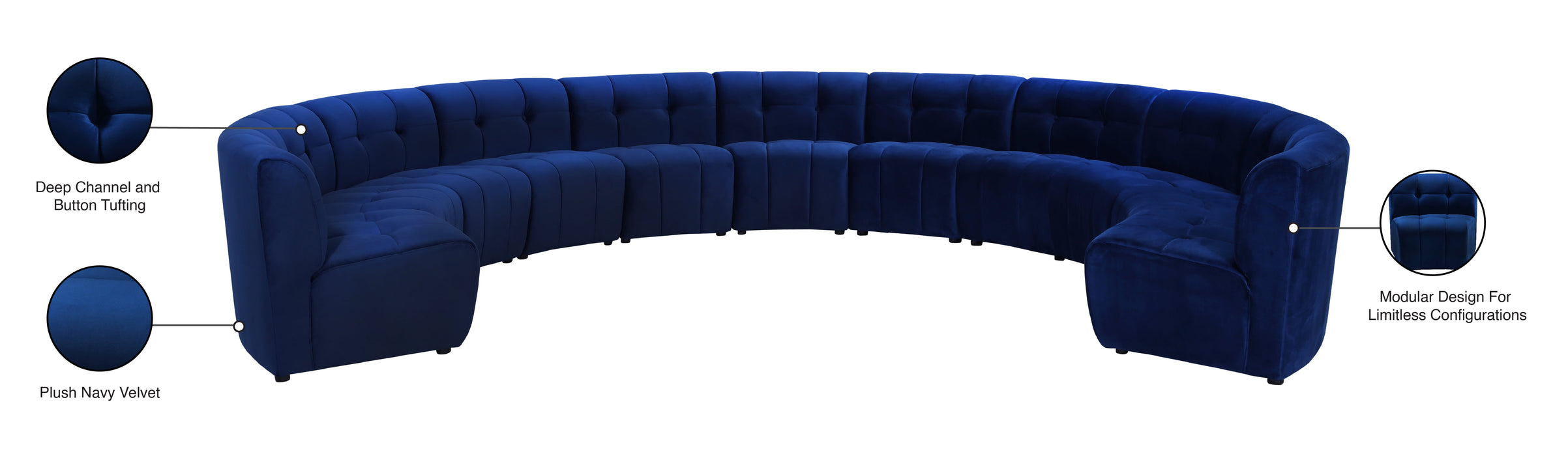 Limitless Velvet 11pc. Modular Sectional - Sterling House Interiors