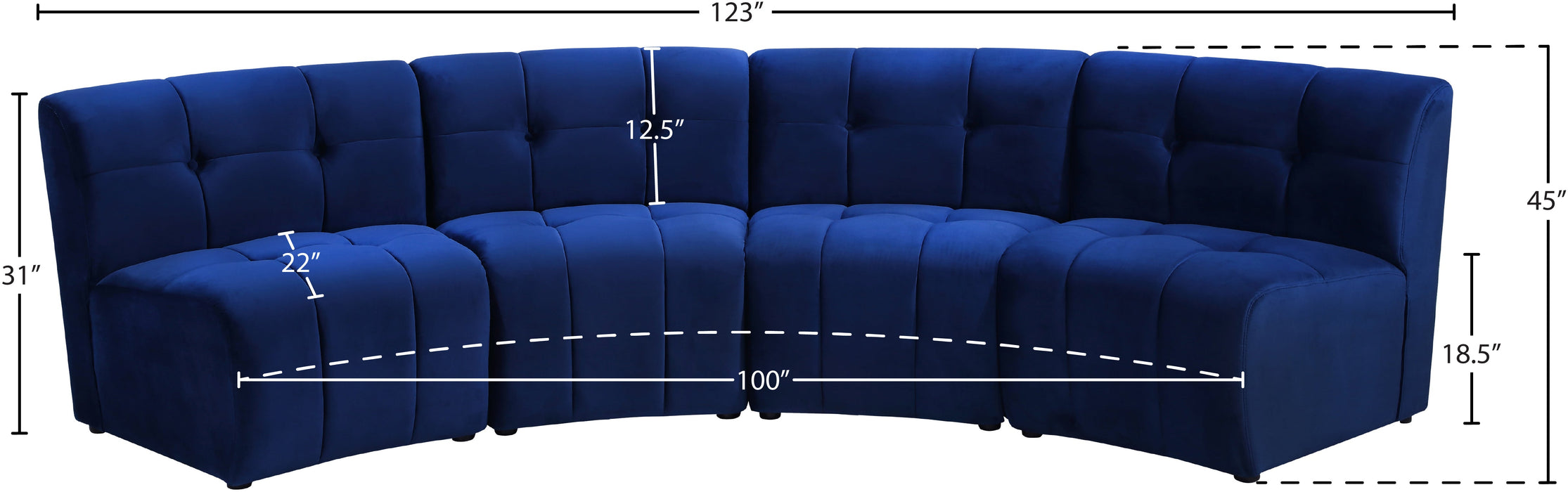 Limitless Velvet 4pc. Modular Sectional - Sterling House Interiors