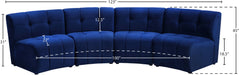 Limitless Velvet 4pc. Modular Sectional - Sterling House Interiors