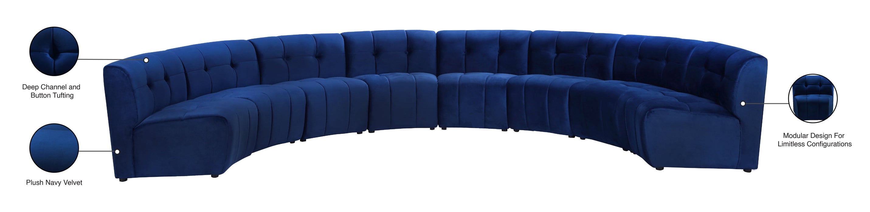 Limitless Velvet 8pc. Modular Sectional - Sterling House Interiors