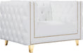 Michelle White Faux Leather Chair - Sterling House Interiors