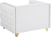 Michelle White Faux Leather Chair - Sterling House Interiors