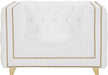 Michelle White Faux Leather Chair - Sterling House Interiors