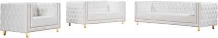 Michelle White Faux Leather Sofa - Sterling House Interiors