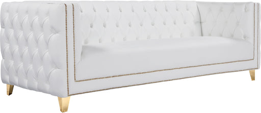 Michelle White Faux Leather Sofa - Sterling House Interiors