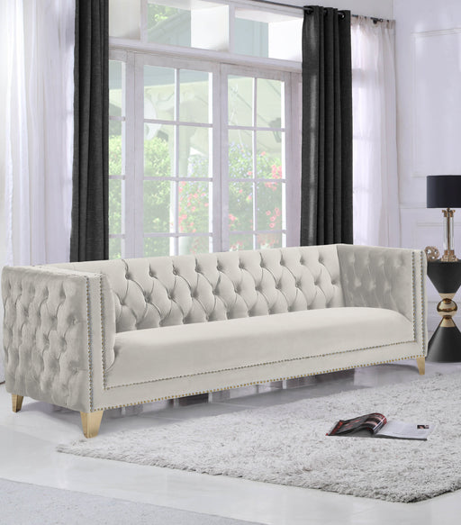 Michelle White Faux Leather Sofa - Sterling House Interiors