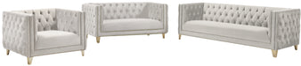 Michelle White Faux Leather Sofa - Sterling House Interiors