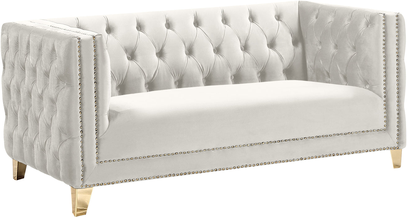 Michelle Pink Velvet Loveseat - Sterling House Interiors