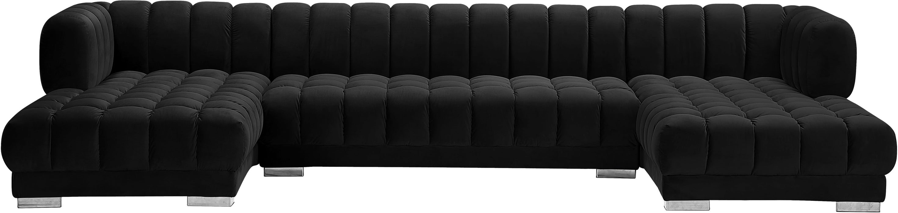 Gwen Velvet 3pc. Sectional (3 Boxes) - Sterling House Interiors