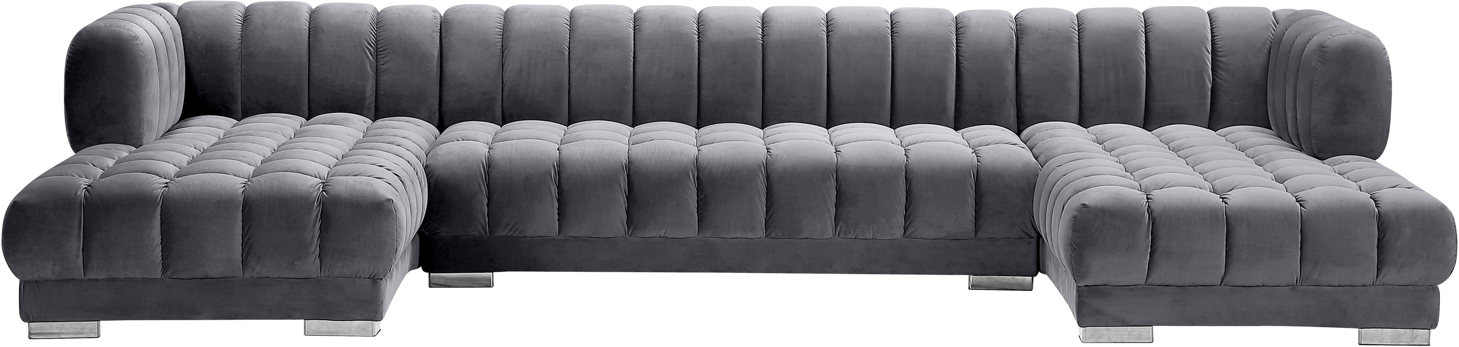 Gwen Velvet 3pc. Sectional (3 Boxes) - Sterling House Interiors