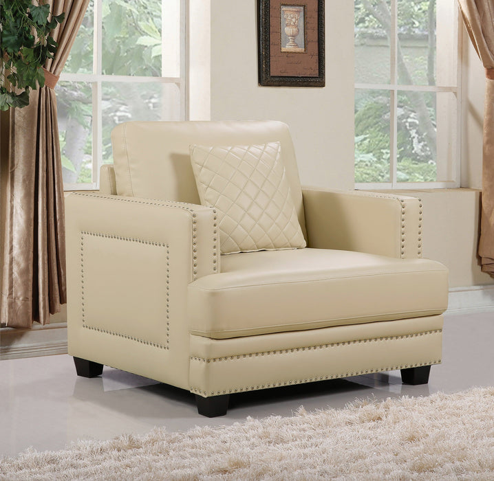 Ferrara Beige Faux Leather Chair - Sterling House Interiors