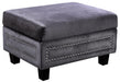 Ferrara Grey Velvet Storage Ottoman - Sterling House Interiors