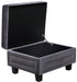 Ferrara Grey Velvet Storage Ottoman - Sterling House Interiors