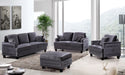 Ferrara Grey Velvet Storage Ottoman - Sterling House Interiors