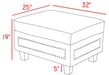 Ferrara Grey Velvet Storage Ottoman - Sterling House Interiors