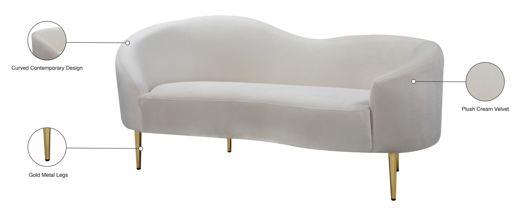 Ritz Velvet Loveseat - Sterling House Interiors