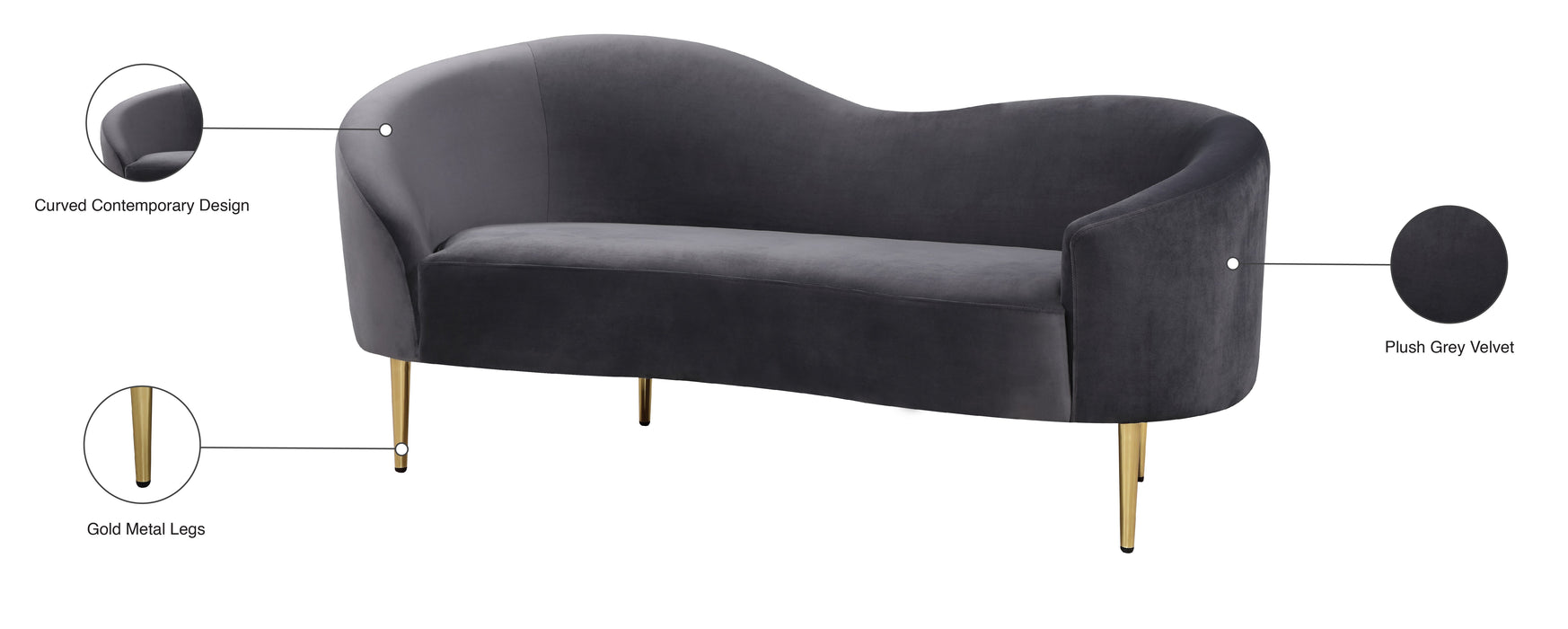 Ritz Velvet Loveseat - Sterling House Interiors