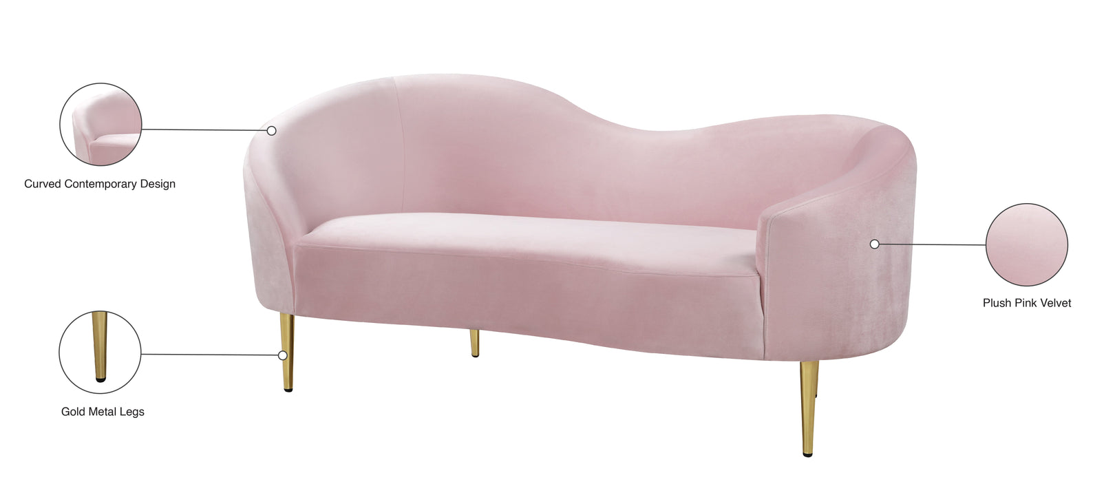 Ritz Velvet Loveseat - Sterling House Interiors