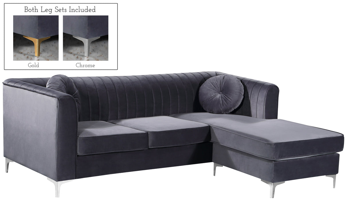 Eliana Velvet 2pc. Reversible Sectional - Sterling House Interiors