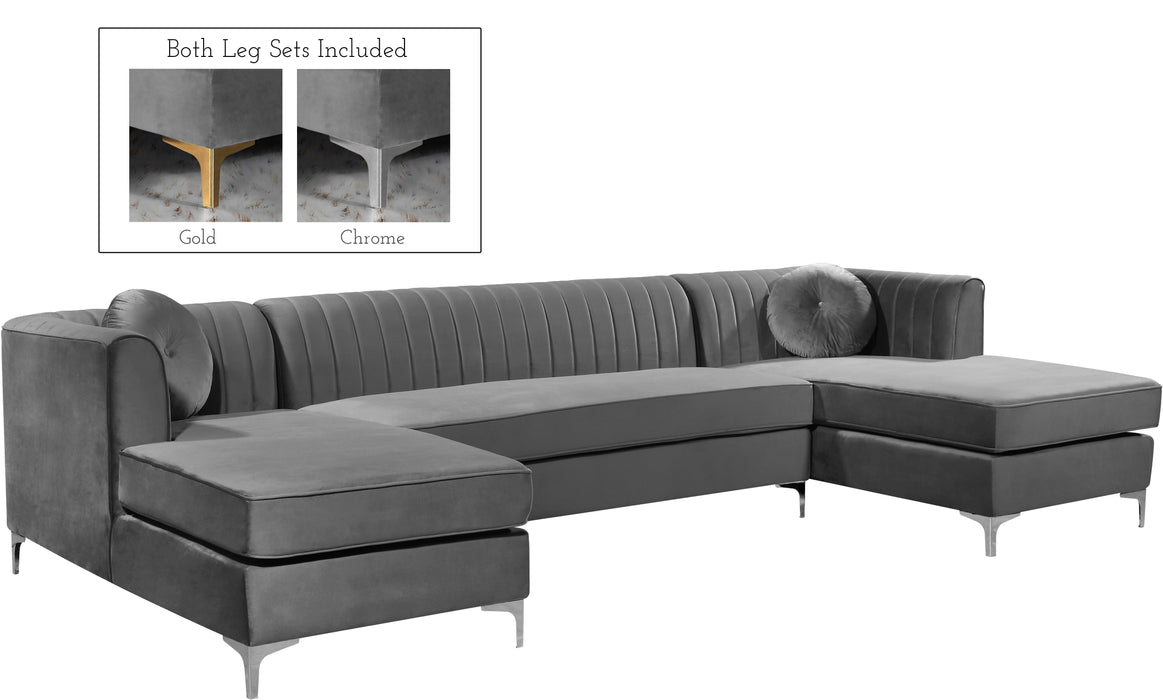 Graham Velvet 3pc. Sectional - Sterling House Interiors