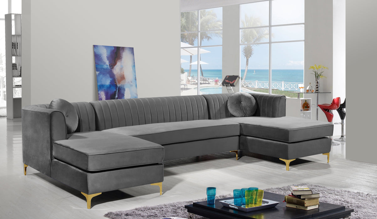 Graham Velvet 3pc. Sectional - Sterling House Interiors