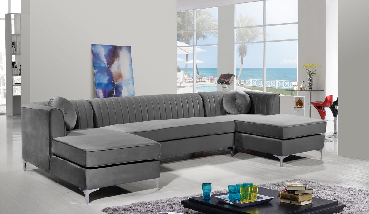 Graham Velvet 3pc. Sectional - Sterling House Interiors