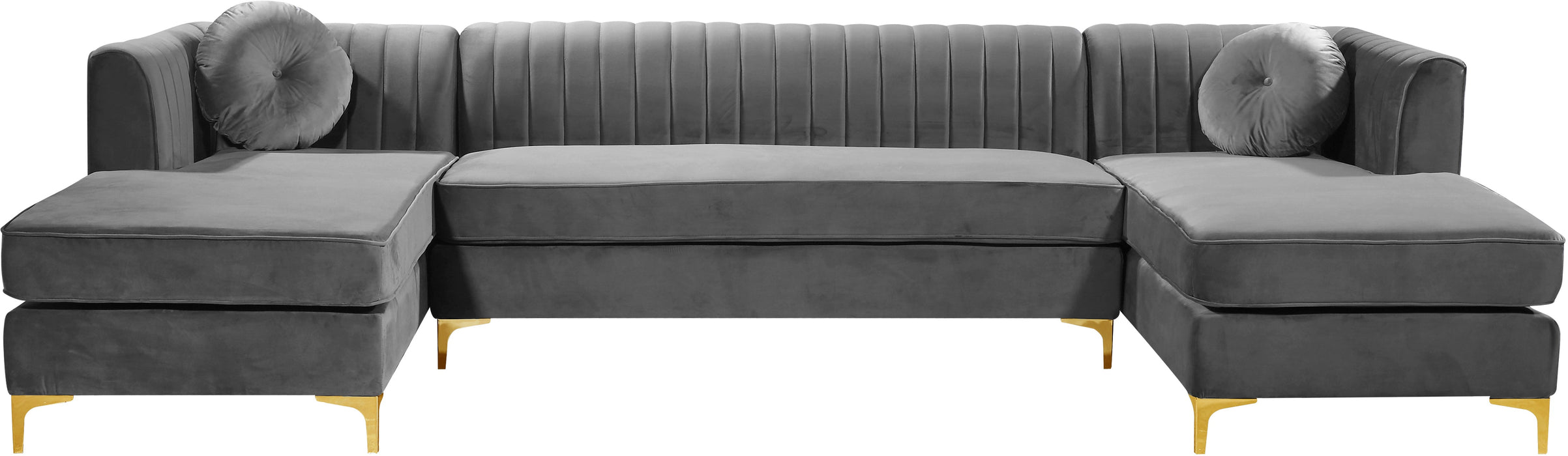 Graham Velvet 3pc. Sectional - Sterling House Interiors