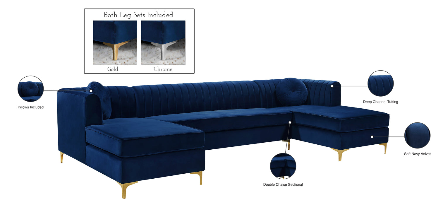 Graham Velvet 3pc. Sectional - Sterling House Interiors