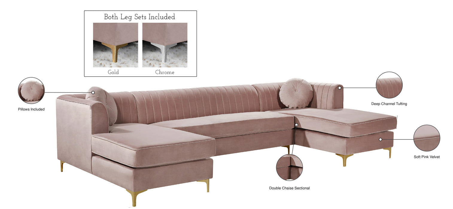 Graham Velvet 3pc. Sectional - Sterling House Interiors